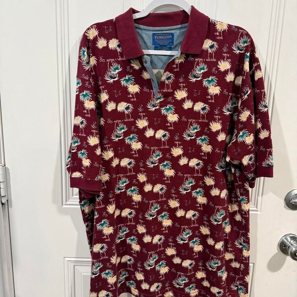 Pendleton Men's Burgundy and Red Polo-shirts
